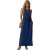 imageGRECERELLE Womens Summer Sleeveless Casual Long Tank Maxi Dress with Pockets XS3XLNavy Blue