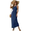 imageGRECERELLE Womens Summer Sleeveless Casual Long Tank Maxi Dress with Pockets XS3XLNavy Blue