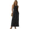 imageGRECERELLE Womens Summer Sleeveless Casual Long Tank Maxi Dress with Pockets XS3XLPolka Dot White Black