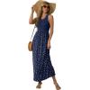 imageGRECERELLE Womens Summer Sleeveless Casual Long Tank Maxi Dress with Pockets XS3XLPolka Dot White Navy