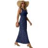 imageGRECERELLE Womens Summer Sleeveless Casual Long Tank Maxi Dress with Pockets XS3XLPolka Dot White Navy