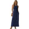 imageGRECERELLE Womens Summer Sleeveless Casual Long Tank Maxi Dress with Pockets XS3XLPolka Dot White Navy