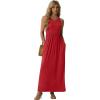 imageGRECERELLE Womens Summer Sleeveless Casual Long Tank Maxi Dress with Pockets XS3XLRed