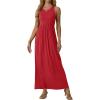 imageGRECERELLE Womens Summer Sleeveless Casual Long Tank Maxi Dress with Pockets XS3XLRed