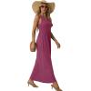 imageGRECERELLE Womens Summer Sleeveless Casual Long Tank Maxi Dress with Pockets XS3XLRed Gray