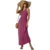 imageGRECERELLE Womens Summer Sleeveless Casual Long Tank Maxi Dress with Pockets XS3XLRed Gray