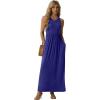 imageGRECERELLE Womens Summer Sleeveless Casual Long Tank Maxi Dress with Pockets XS3XLRoyal Blue