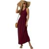 imageGRECERELLE Womens Summer Sleeveless Casual Long Tank Maxi Dress with Pockets XS3XLWine Red
