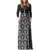 imageGRECERELLE Womens 2024 Maxi Dresses Long Sleeve Casual Long T Shirt Dress Travel Vacation OutfitsFlowers Black White