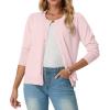 imageGRECERELLE Womens Long Sleeve Lightweight Crewneck Casual Cardigan Sweater S2XLPink White
