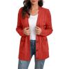 imageGRECERELLE Womens Long Sleeve Loose Knit Cable Open Front Button Down Cardigan Sweater Outerwear Coat with Pockets26pumpkin