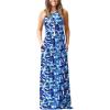 imageGRECERELLE Womens Summer Sleeveless Casual Long Tank Maxi Dress with Pockets XS3XLFloral Blue Ink White