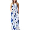 Floral White Ink Blue