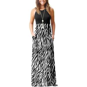 imageGRECERELLE Womens Summer Sleeveless Casual Long Tank Maxi Dress with Pockets XS3XLFloral Black Tree Grain