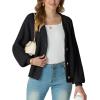 imageGRECERELLE Womens Chunky Open Front Long Sleeve VNeck Button Knit Loose Cardigan Sweater Outerwear S2XLAblack