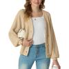 imageGRECERELLE Womens Chunky Open Front Long Sleeve VNeck Button Knit Loose Cardigan Sweater Outerwear S2XLApricot