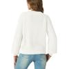 imageGRECERELLE Womens Chunky Open Front Long Sleeve VNeck Button Knit Loose Cardigan Sweater Outerwear S2XLBeige White