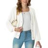imageGRECERELLE Womens Chunky Open Front Long Sleeve VNeck Button Knit Loose Cardigan Sweater Outerwear S2XLBeige White