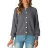 imageGRECERELLE Womens Chunky Open Front Sweater Long Sleeve Button Knit Short Loose Cardigan Outerwear S2XLGray