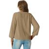 imageGRECERELLE Womens Chunky Open Front Sweater Long Sleeve Button Knit Short Loose Cardigan Outerwear S2XLKhaki