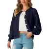 imageGRECERELLE Womens Chunky Open Front Sweater Long Sleeve Button Knit Short Loose Cardigan Outerwear S2XLNavy Blue