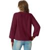 imageGRECERELLE Womens Chunky Open Front Sweater Long Sleeve Button Knit Short Loose Cardigan Outerwear S2XLWine Red