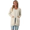 imageGRECERELLE Womens Lightweight Open Front Casual VNeck Long Cardigan Sweater with Pockets S2XLOatmeal