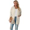 imageGRECERELLE Womens Lightweight Open Front Casual VNeck Long Cardigan Sweater with Pockets S2XLOatmeal