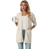 imageGRECERELLE Womens Lightweight Open Front Casual VNeck Long Cardigan Sweater with Pockets S2XLOatmeal