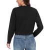 imageGRECERELLE Womens Long Sleeve Lightweight Open Front Cropped Cardigan Knit Sweaters Bolero Shrugs S2XLAblack