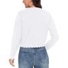 imageGRECERELLE Womens Long Sleeve Lightweight Open Front Cropped Cardigan Knit Sweaters Bolero Shrugs S2XLAwhite