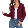 imageGRECERELLE Womens Long Sleeve Lightweight Open Front Cropped Cardigan Knit Sweaters Bolero Shrugs S2XLBurgundy