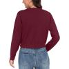 imageGRECERELLE Womens Long Sleeve Lightweight Open Front Cropped Cardigan Knit Sweaters Bolero Shrugs S2XLBurgundy