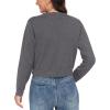 imageGRECERELLE Womens Long Sleeve Lightweight Open Front Cropped Cardigan Knit Sweaters Bolero Shrugs S2XLCharcoal