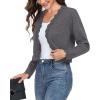imageGRECERELLE Womens Long Sleeve Lightweight Open Front Cropped Cardigan Knit Sweaters Bolero Shrugs S2XLCharcoal