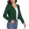 imageGRECERELLE Womens Long Sleeve Lightweight Open Front Cropped Cardigan Knit Sweaters Bolero Shrugs S2XLDark Green