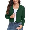 imageGRECERELLE Womens Long Sleeve Lightweight Open Front Cropped Cardigan Knit Sweaters Bolero Shrugs S2XLDark Green