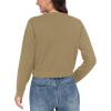 imageGRECERELLE Womens Long Sleeve Lightweight Open Front Cropped Cardigan Knit Sweaters Bolero Shrugs S2XLKhaki