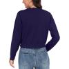 imageGRECERELLE Womens Long Sleeve Lightweight Open Front Cropped Cardigan Knit Sweaters Bolero Shrugs S2XLNavy Blue