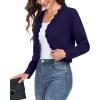 imageGRECERELLE Womens Long Sleeve Lightweight Open Front Cropped Cardigan Knit Sweaters Bolero Shrugs S2XLNavy Blue