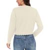 imageGRECERELLE Womens Long Sleeve Lightweight Open Front Cropped Cardigan Knit Sweaters Bolero Shrugs S2XLOatmeal