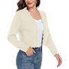 imageGRECERELLE Womens Long Sleeve Lightweight Open Front Cropped Cardigan Knit Sweaters Bolero Shrugs S2XLOatmeal