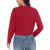 imageGRECERELLE Womens Long Sleeve Lightweight Open Front Cropped Cardigan Knit Sweaters Bolero Shrugs S2XLRed