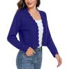 imageGRECERELLE Womens Long Sleeve Lightweight Open Front Cropped Cardigan Knit Sweaters Bolero Shrugs S2XLRoyal Blue