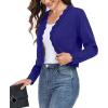 imageGRECERELLE Womens Long Sleeve Lightweight Open Front Cropped Cardigan Knit Sweaters Bolero Shrugs S2XLRoyal Blue