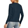 imageGRECERELLE Womens Long Sleeve VNeck Button Down Cardigan Knit Shrugs SweaterBlue Gray
