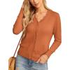 imageGRECERELLE Womens Long Sleeve VNeck Button Down Cardigan Knit Shrugs SweaterPumpkin Orange