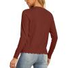 imageGRECERELLE Womens Long Sleeve VNeck Button Down Cardigan Knit Shrugs SweaterRust Red