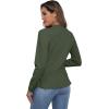 imageGRECERELLE Women Lightweight Casual Long Sleeves Cropped Cardigan Open Front Peplum Knit Sweater OutwearArmy Green