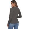 imageGRECERELLE Women Lightweight Casual Long Sleeves Cropped Cardigan Open Front Peplum Knit Sweater OutwearDark Gray